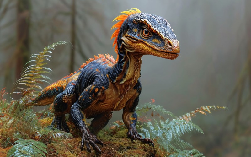 Realistyczna fotografia dinozaura Troodon 1