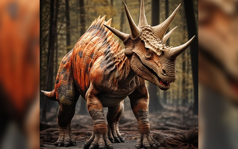 Fotografía realista del dinosaurio Torosaurus 1.