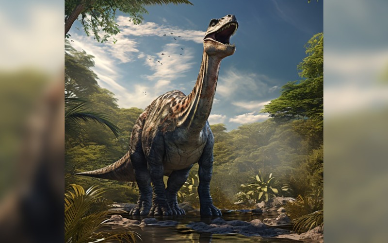 Fotografia realista do dinossauro camarasaurus 3.