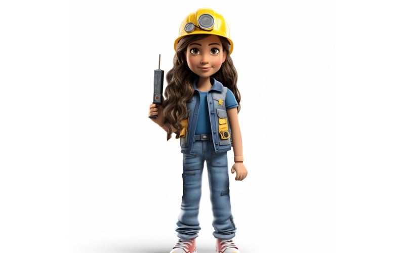 3D-персонаж Pixar дитина-дівчинка з відповідним середовищем 8