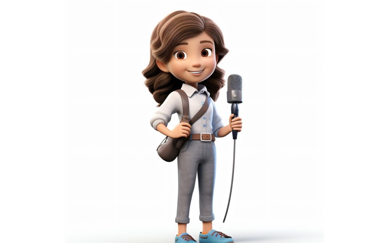 3D Pixar Character Child Girl met relevante omgeving 3