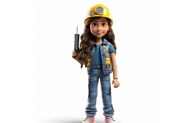 3D Pixar Character Child Girl met relevante omgeving 8