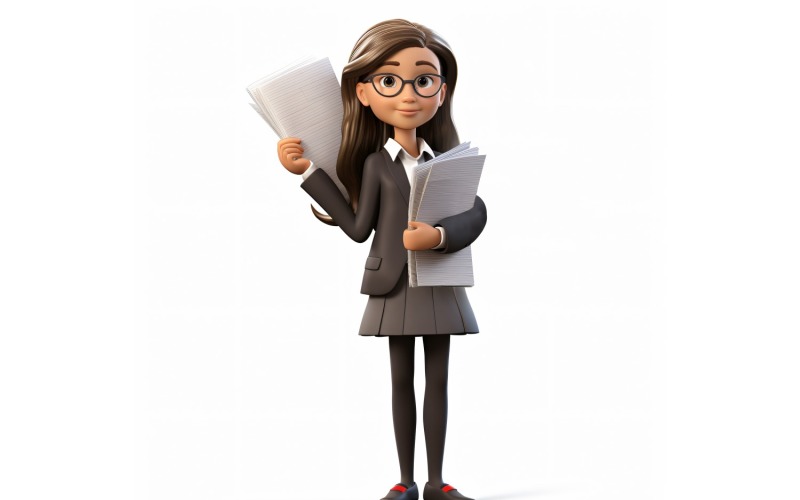 3D-Pixar-Charakter, Kind, Mädchen mit relevanter Umgebung 11