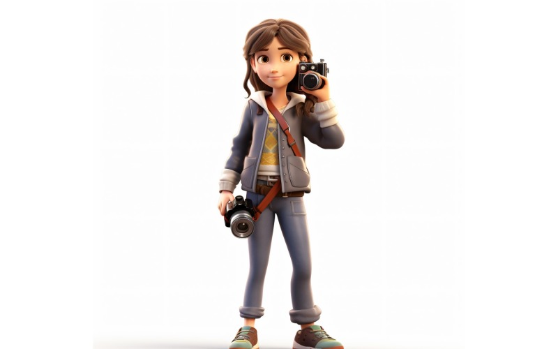 Personaggio bambina 3D pixar con ambiente pertinente 9