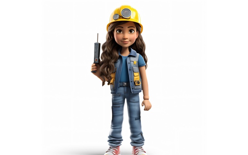 Personnage Pixar Enfant Fille avec environnement pertinent 8 modèle 3D