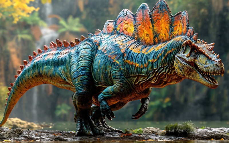 Realistische Fotografie eines Spinosaurus-Dinosauriers 1.