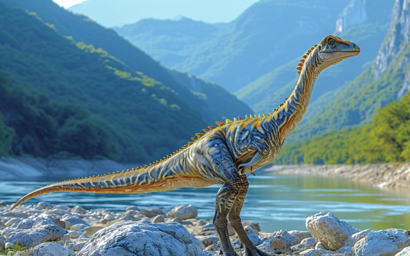 Realistyczna fotografia dinozaura terizinozaura 4.
