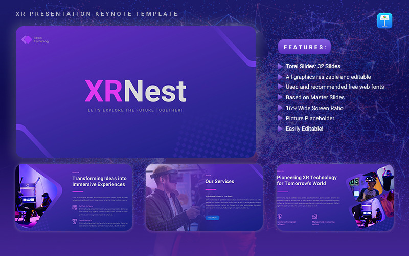 XRNest - Plantilla de presentación de tecnología para Keynote
