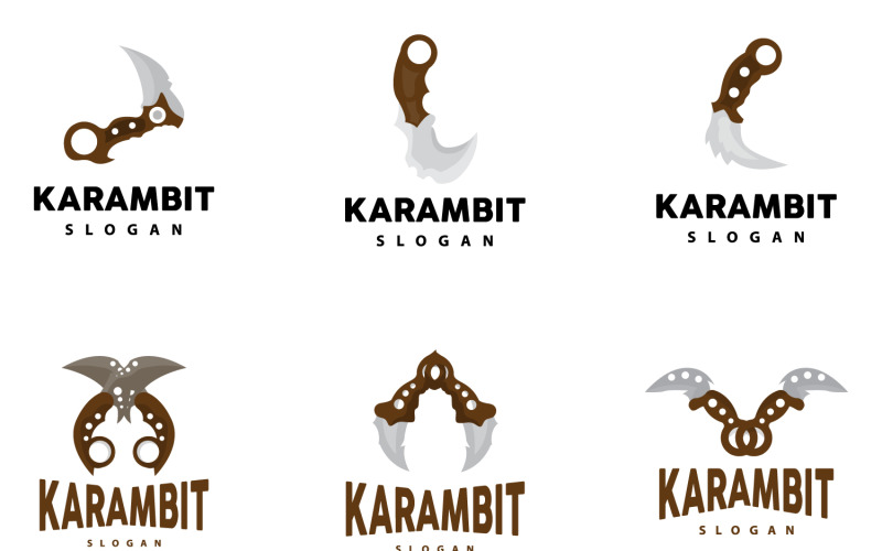Design de vetor de ferramenta de arma de logotipo KerambitV4