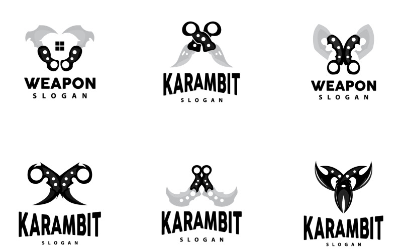Design de vetor de ferramenta de arma de logotipo KerambitV6