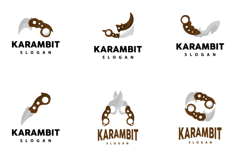 Design de vetor de ferramenta de arma de logotipo KerambitV7