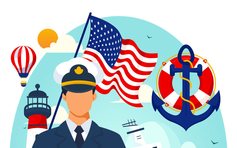13 Ilustração do Dia da Guarda Costeira dos Estados Unidos
