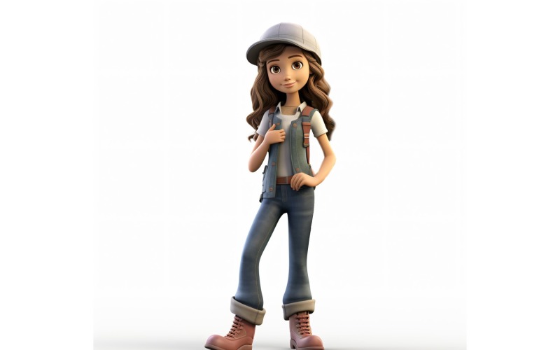 3D-персонаж Pixar Девочка-девочка в соответствующей среде 20