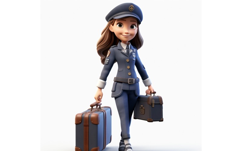 3D-персонаж Pixar Девочка-девочка в соответствующей среде 50