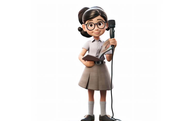 3D Pixar Character Child Girl met relevante omgeving 30