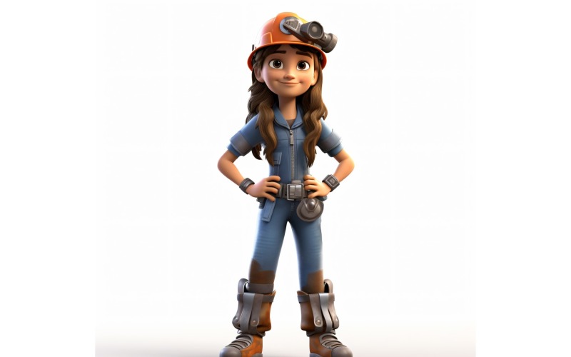 3D-Pixar-Charakter, Kind, Mädchen mit relevanter Umgebung 18