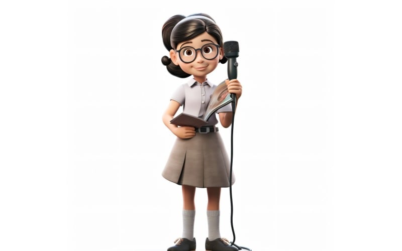 3D pixar karakter gyerek lány megfelelő környezettel 30