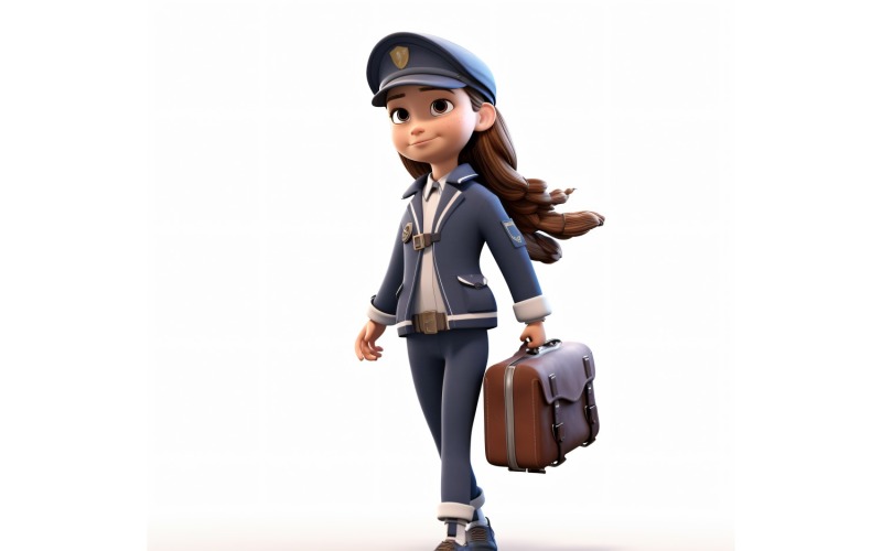 Model 3D pixar Dziecko Dziewczyna z odpowiednim otoczeniem 54