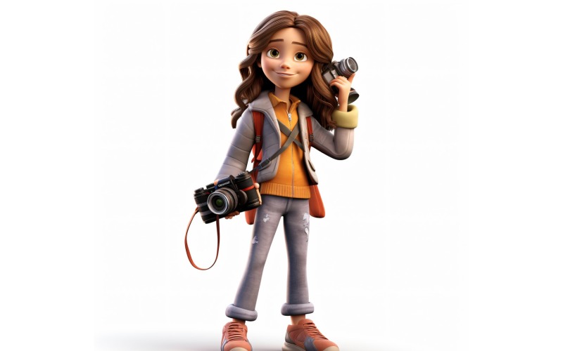 Personnage Pixar Enfant Fille avec environnement pertinent 42 modèle 3D