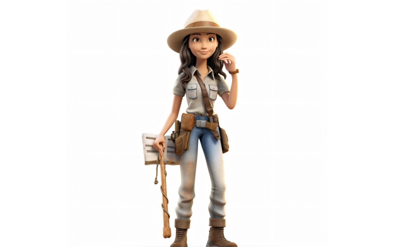 Personnage Pixar Enfant Fille avec environnement pertinent 52 modèle 3D