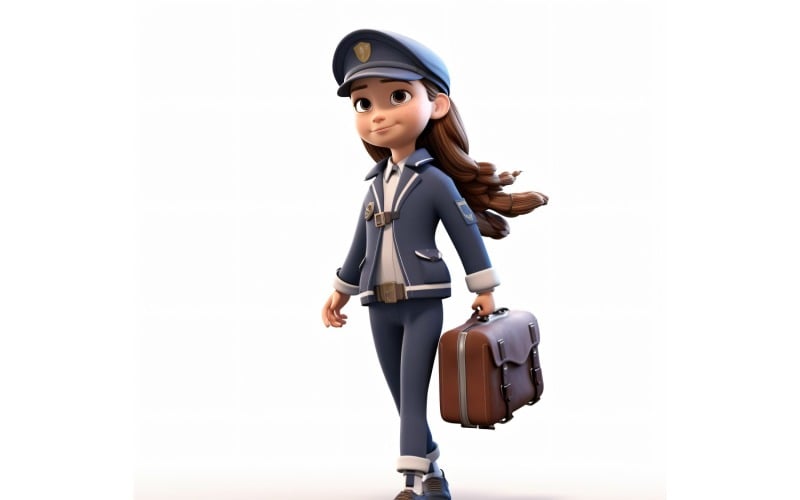 Personnage Pixar Enfant Fille avec environnement pertinent 54 modèle 3D