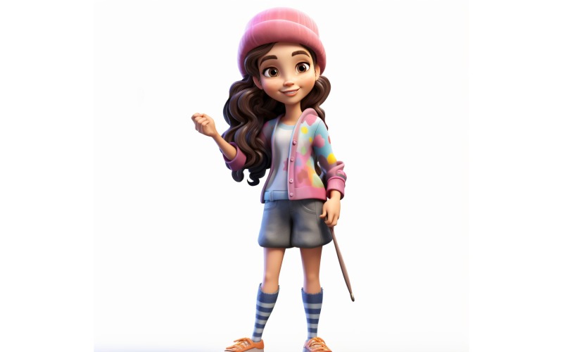 Personnage Pixar Enfant Fille avec environnement pertinent 56 modèle 3D