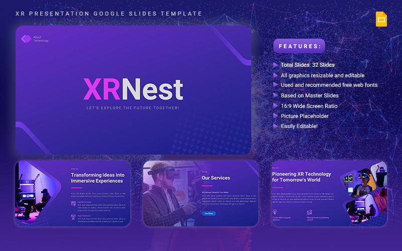 XRNest - 技术演示 Google 幻灯片模板