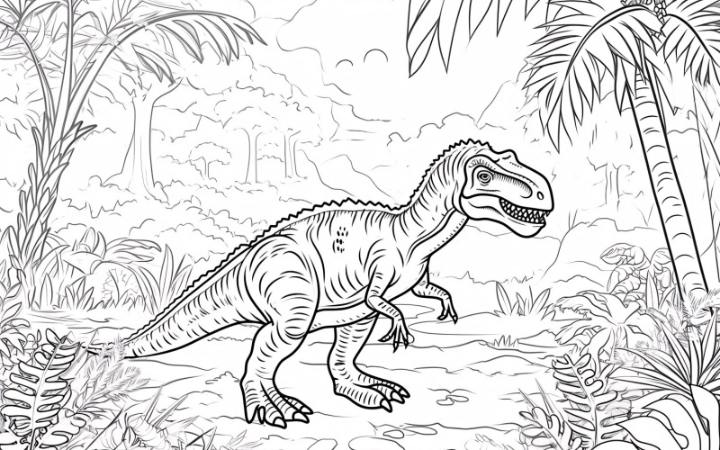 Allosaurus Dinosaur målarbok 3
