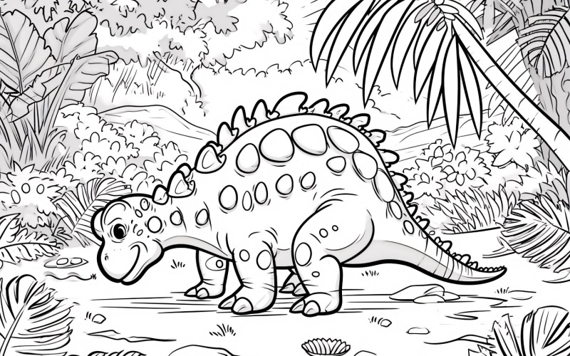 Ankylosaurus Dinosaur målarbok 4