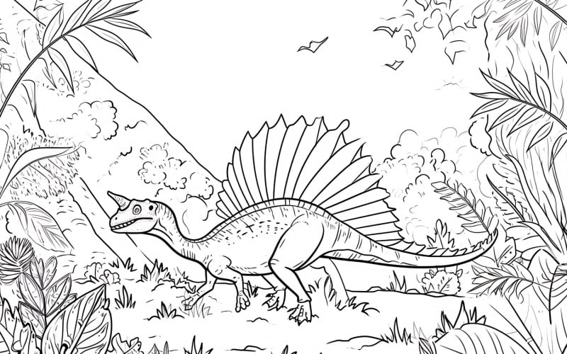 Ausmalbilder Spinosaurus Dinosaurier 1