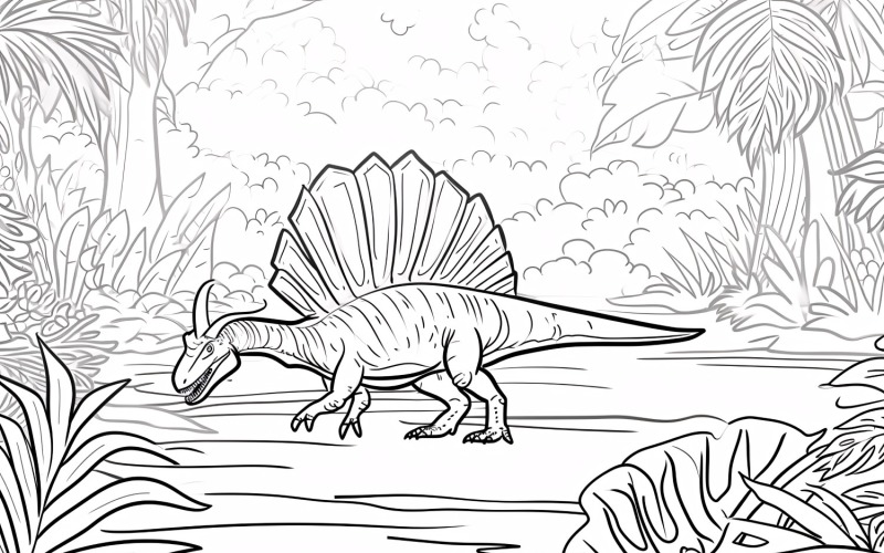 Ausmalbilder Spinosaurus Dinosaurier 7