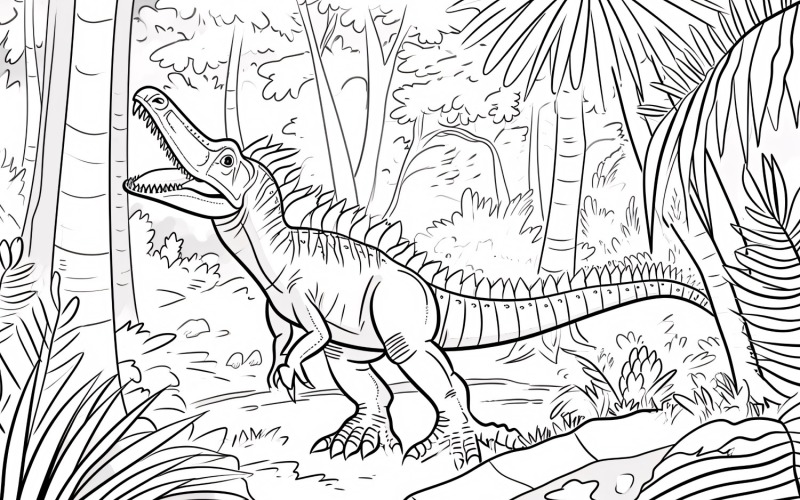 Ausmalbilder Spinosaurus Dinosaurier 8