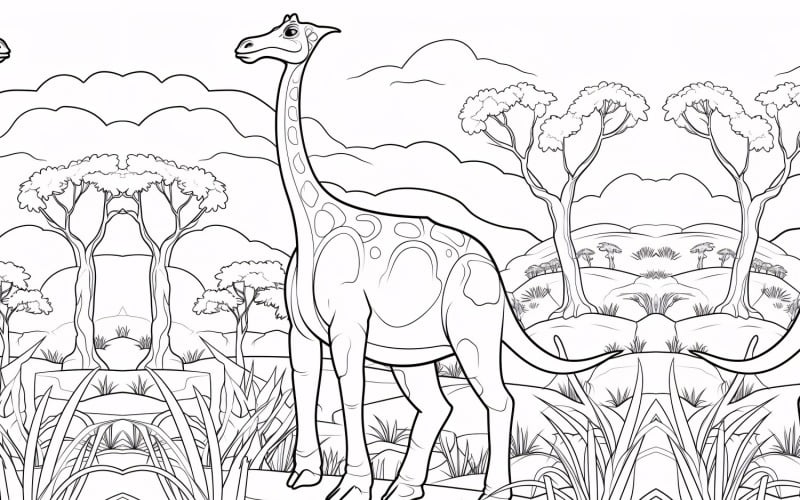 Brachiosaurus Dinozor Boyama Sayfaları 1