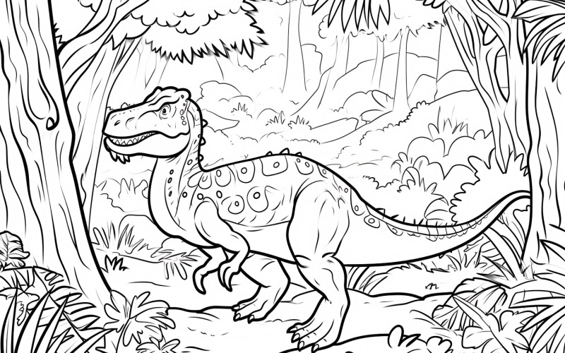 Coloriage Allosaure Dinosaure 8