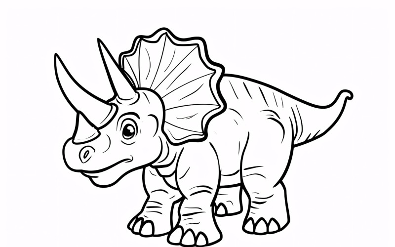 Coloriage Dinosaure Tricératops 4