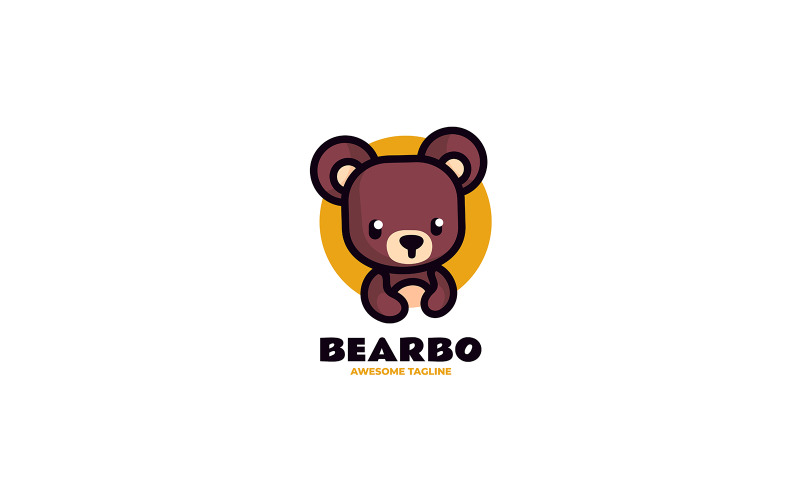 Création de logo de dessin animé de mascotte d'ours 2