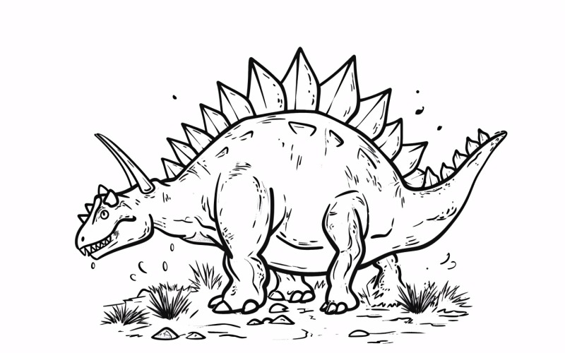 Desenhos para Colorir Dinossauro Estegossauro 4