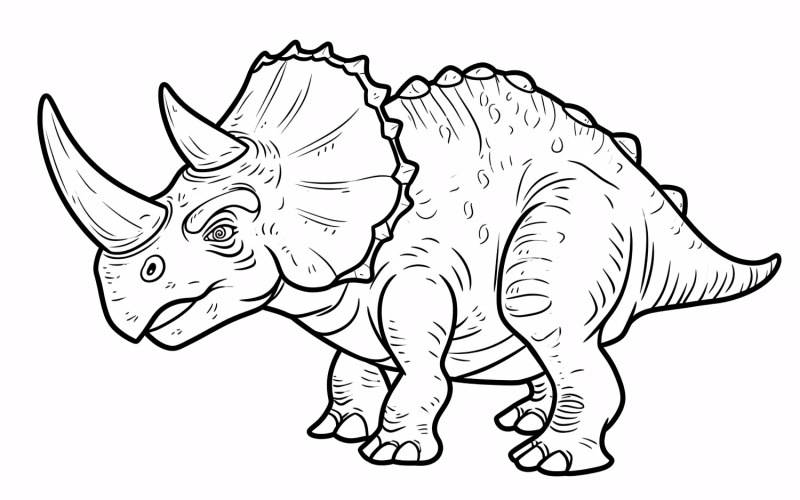 Desenhos para Colorir Dinossauro Triceratops 1