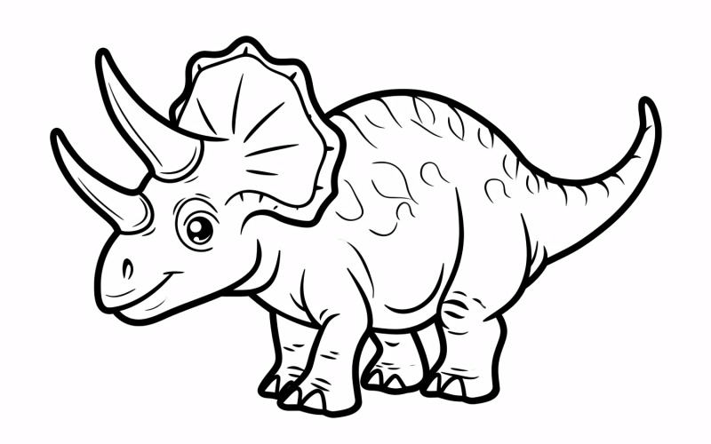 Desenhos para Colorir Dinossauro Triceratops 2