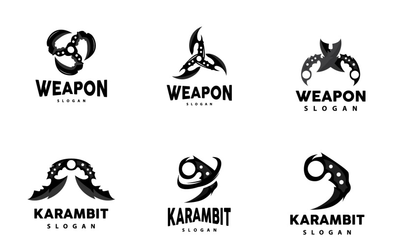 Design de vetor de ferramenta de arma de logotipo KerambitV12