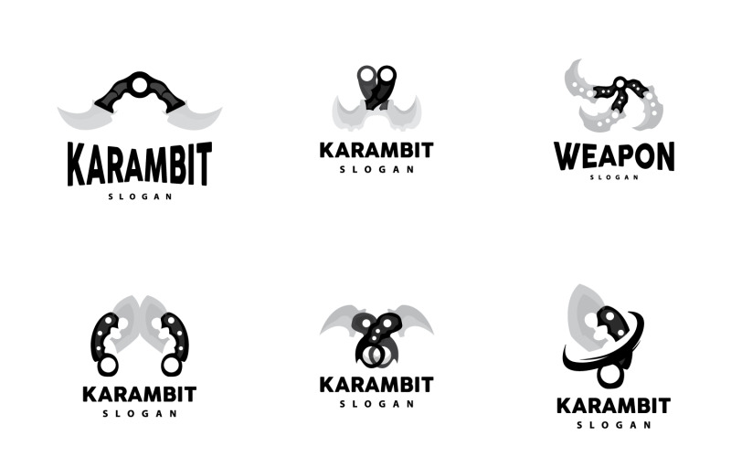 Design de vetor de ferramenta de arma de logotipo KerambitV13