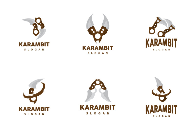 Design de vetor de ferramenta de arma de logotipo KerambitV14
