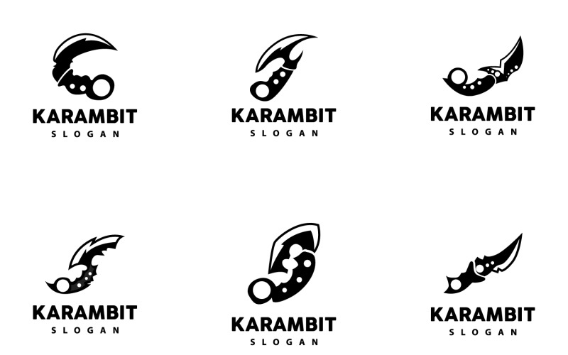 Design de vetor de ferramenta de arma de logotipo KerambitV17