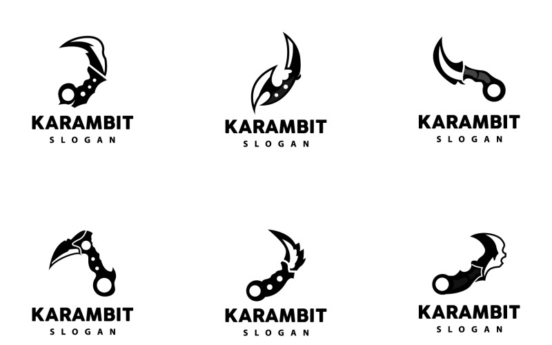 Design de vetor de ferramenta de arma de logotipo KerambitV19