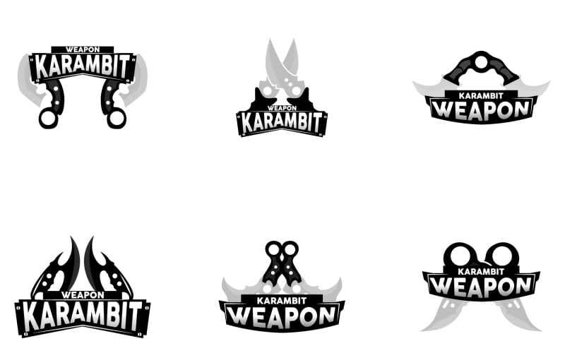 Design de vetor de ferramenta de arma de logotipo KerambitV20