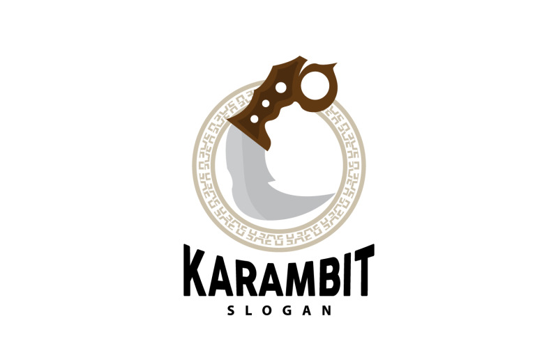 Design de vetor de ferramenta de arma de logotipo KerambitV29