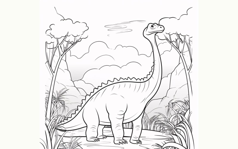 Dinosaurio Braquiosaurio Para Colorear 3