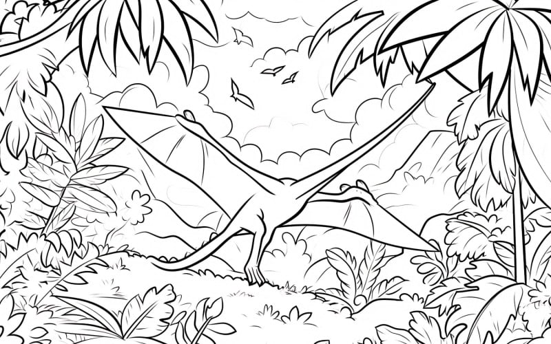 Dinosaurio Pteranodon Para Colorear 1