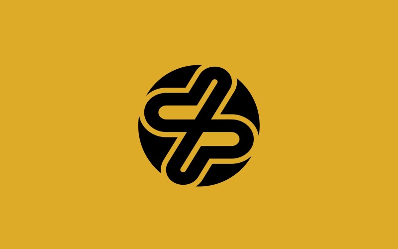 dp or pd letter logo design template
