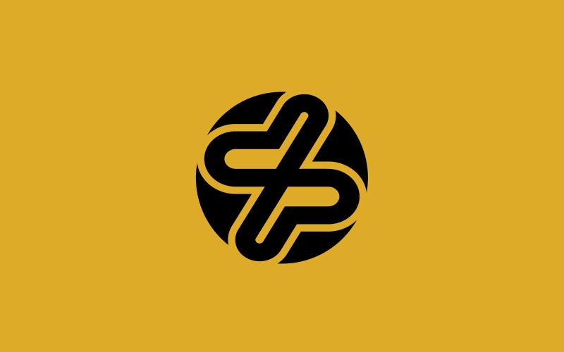 dp veya pd harf logo tasarım şablonu